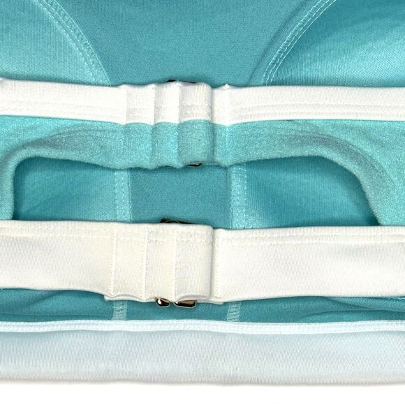 Kona Sol Turquoise Terry Textured Bandeau Binding Bikini Top Size X (14W) NEW! - Picture 6 of 12